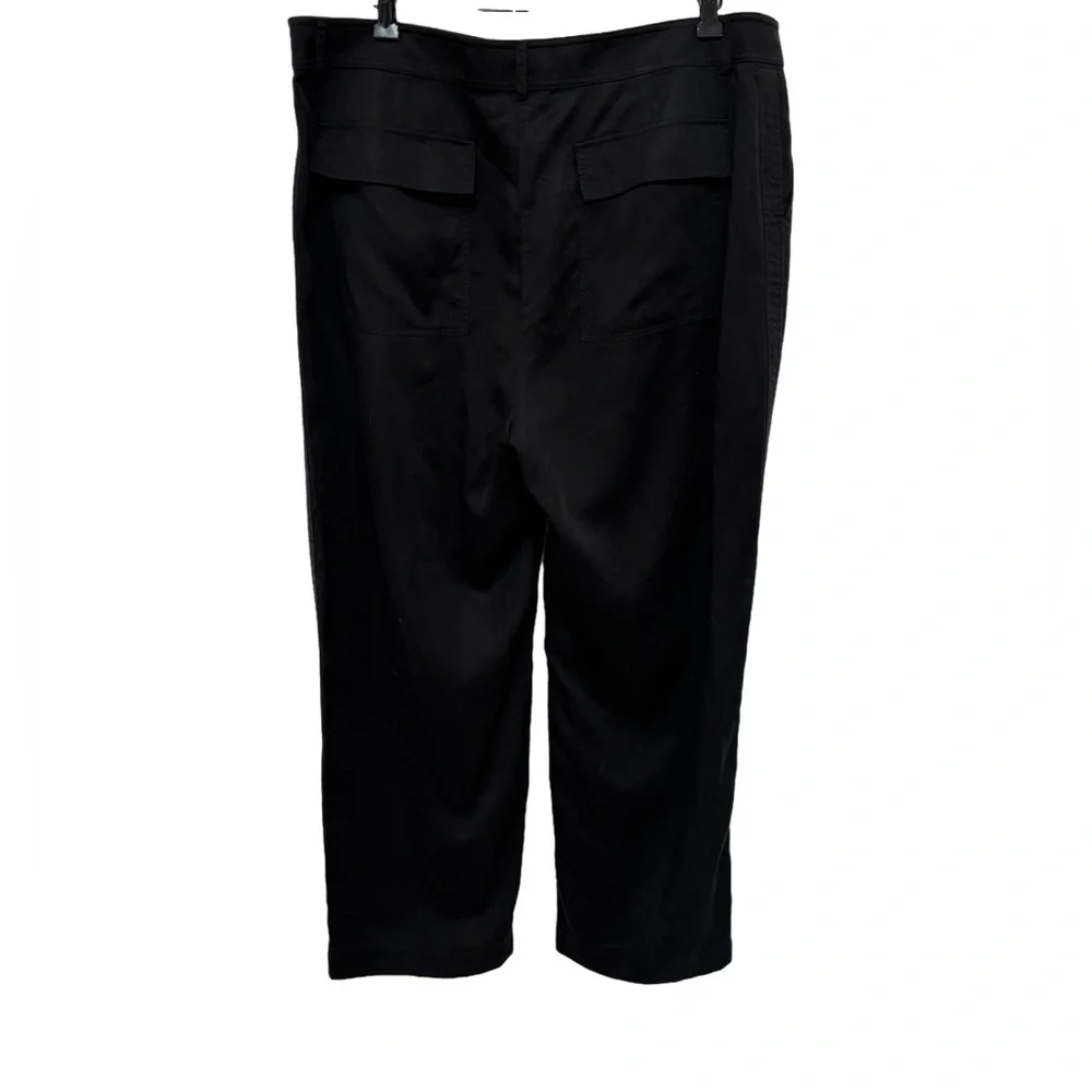 J. Crew Drapey Lyocell Viscose Twill Black Relaxed Fit Pants Size 16 NWT
